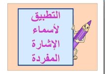 شرح مميز لدرس أسماء الإشارة للمرحلة الابتدائية