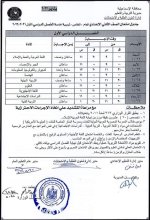 جداول مواعيد امتحانات الفصل الدراسي الأول للعام الدراسي 2022/ 2021 في الاسماعيلية