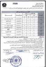 جداول مواعيد امتحانات الفصل الدراسي الأول للعام الدراسي 2022/ 2021 في الاسماعيلية