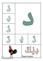 بطاقات الحروف العربية مع الحركات القصيرة جاهزة للطباعه والاستخدام