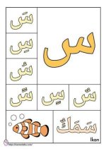 بطاقات الحروف العربية مع الحركات القصيرة جاهزة للطباعه والاستخدام