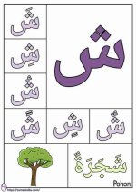 بطاقات الحروف العربية مع الحركات القصيرة جاهزة للطباعه والاستخدام