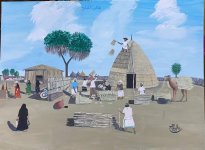 فنان تشكيلي يبدع في رسم المساكن الشعبية القديمة بجازان