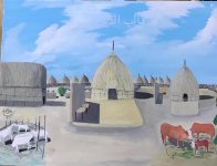 فنان تشكيلي يبدع في رسم المساكن الشعبية القديمة بجازان