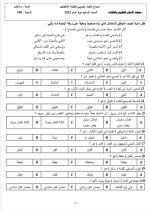 نموذج امتحان تجريبي ثاني لاختبار المتفوقين الصف السابع 2022