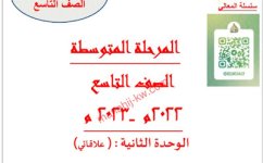 مذكرة الوحدة الثانية (علاقاتي) في اللغة العربية للصف التاسع الفصل الاول 2023 المنهاج الكويتي