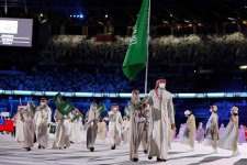لحظة دخول الوفد السعودي لحفل افتتاح أولمبياد طوكيو