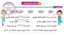 الدرس الثالث قصة طبق الطعام لغة عربية للصف الثالث الأبتدائي ترم أول 2022