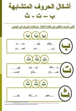 تمارين لتثبيت حفظ الحروف المتشابهة للسنة الاولى