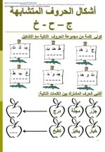 تمارين لتثبيت حفظ الحروف المتشابهة للسنة الاولى