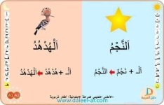 بطاقات قرائية لكلمات ب ال الشمسية و ال القمرية