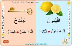 بطاقات قرائية لكلمات ب ال الشمسية و ال القمرية