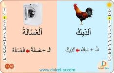 بطاقات قرائية لكلمات ب ال الشمسية و ال القمرية