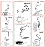 نماذج اوراق تلوين لكراس القسم كل الحروف العربية